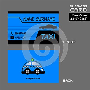 Blue taxi business card