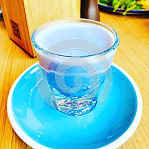 Blue tea matcha photo