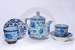 Blue tea set