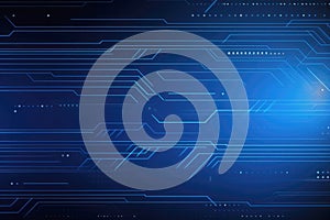 Blue tech circuit board lines background Generative ai