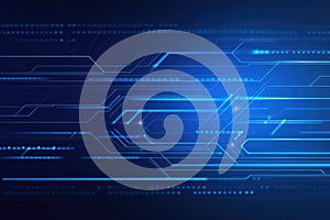 Blue tech circuit board lines background Generative ai