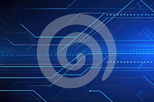 Blue tech circuit board lines background Generative ai