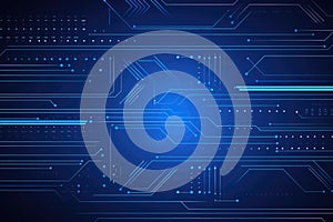 Blue tech circuit board lines background Generative ai