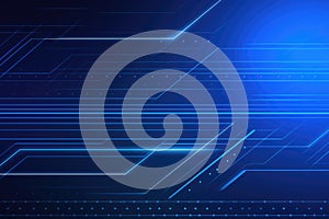 Blue tech circuit board lines background Generative ai