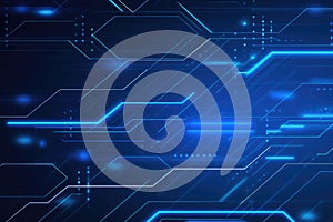 Blue tech circuit board lines background Generative ai