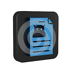 Blue Technical specification icon isolated on transparent background. Technical support check list, team work solution
