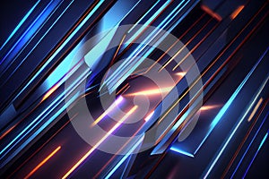 Blue techno sci-fi background, ai generation