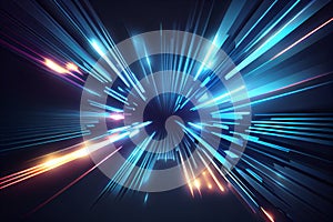 Blue techno sci-fi background, ai generation