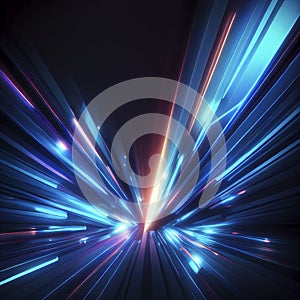 Blue techno sci-fi background, ai generation