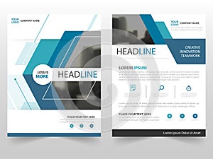 Blue technology business Brochure Leaflet Flyer annual report template design, book cover layout design