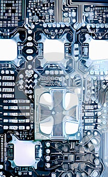 Blue technology chip background