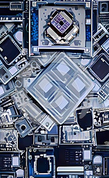 Blue technology chip background