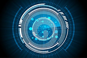 Blue Technology Inside Spaceship Radar Background