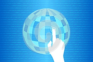 Blue Technology Touch World Background