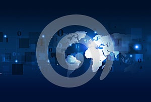 Blue TechnologyBinary Code Concept Background