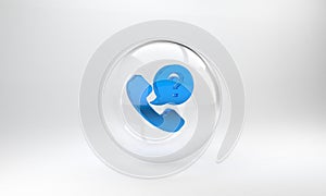 Blue Telephone 24 hours support icon isolated on grey background. All-day customer support call-center. Full time call