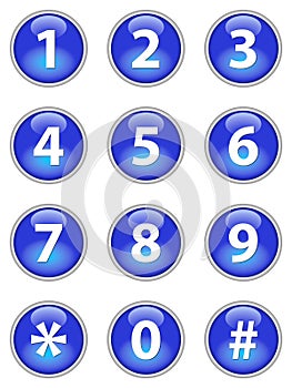 Blue telephone buttons