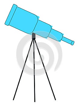 Blue telescope, illustration, vector