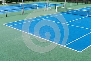 Blue Tennis court on Outdoor. Sports background