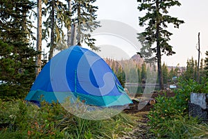 Blue Tent at Big Lake Campsite