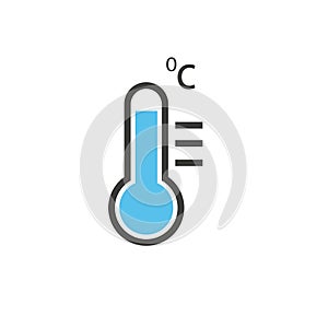 Blue termometer icon on white background eps 10