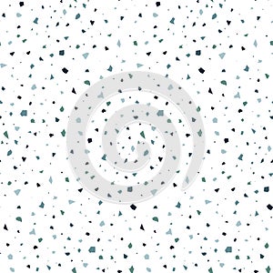 Blue terrazzo seamless pattern. Abstract repetitive background.