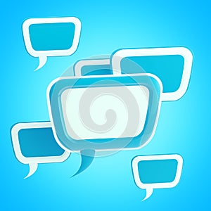 Blue text bubbles background