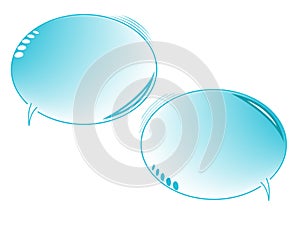 Blue text bubbles isolated on white