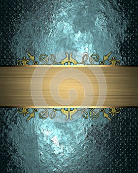 Blue texture with gold ribbon. Element for design. Template for design. copy space for ad brochure or announcement invitation, abs