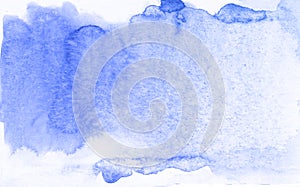 Blue texture love hand drawn watercolor background, raster illustration