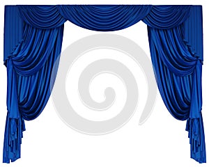 Blue Theatre Curtain Isolated