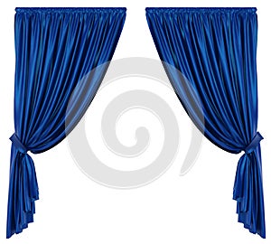 Blue Theatre Curtain Isolated