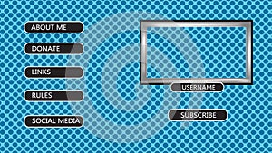 Blue theme, twitch panel overlay design