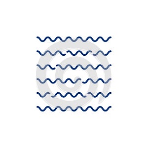 blue thin line water wave icon like wavy logo