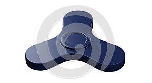 Dark Blue Fidget Spinner on White Background