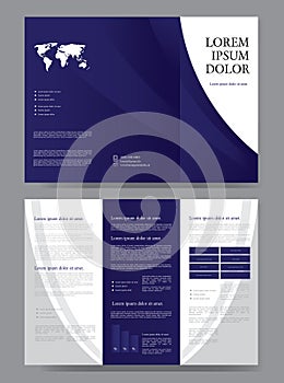 Blue threefold Brochure design