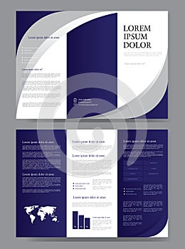Blue threefold Brochure design