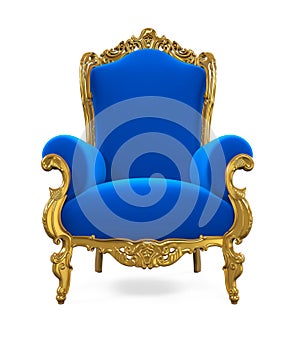 Blue Throne Chair Isolated