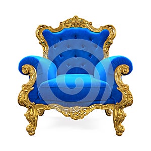 Blue Throne Chair Isolated