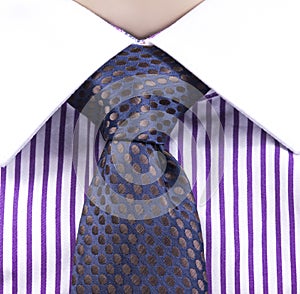 Blue tie and violet shirt