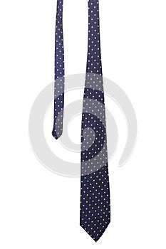 Blue tie with white speck.