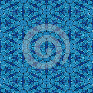 Blue tileable mosaic pattern in art noveau style