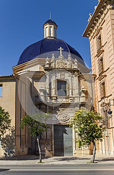 Blue tiled dome of the Fine Arts Museum in Valencia