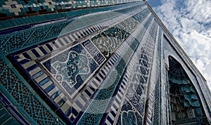 Blue tiled facades of Shahi-Zinda