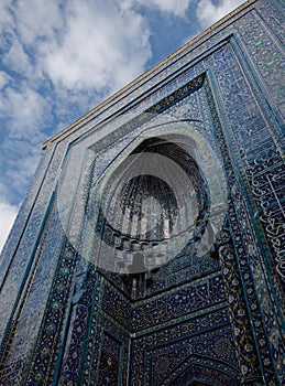 Blue tiled facades of Shahi-Zinda Necropolis, Sama photo