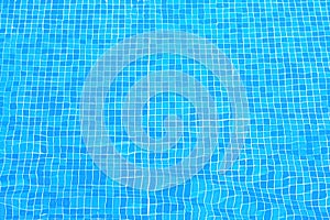 Blue tiles on the bottom of the pool
