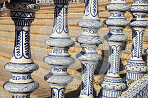 Blue tiles handrail