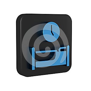Blue Time to sleep icon isolated on transparent background. Black square button.