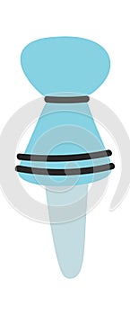 Blue tip pushpin hand drawn