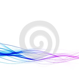 Blue to pink dynamic abstract swoosh lines